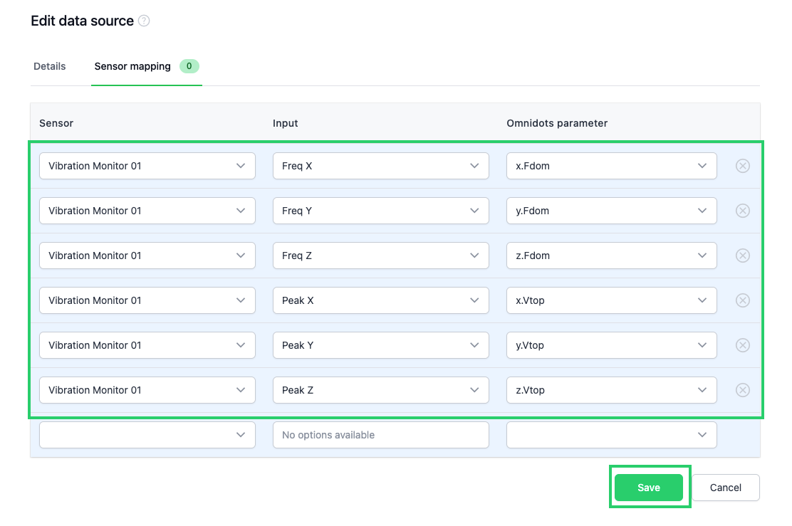 Omnidots Sensor Mapping