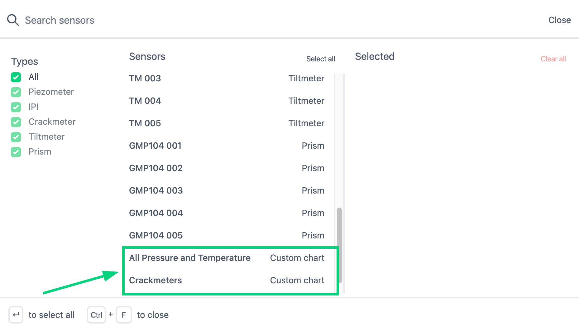 Custom Charts Search