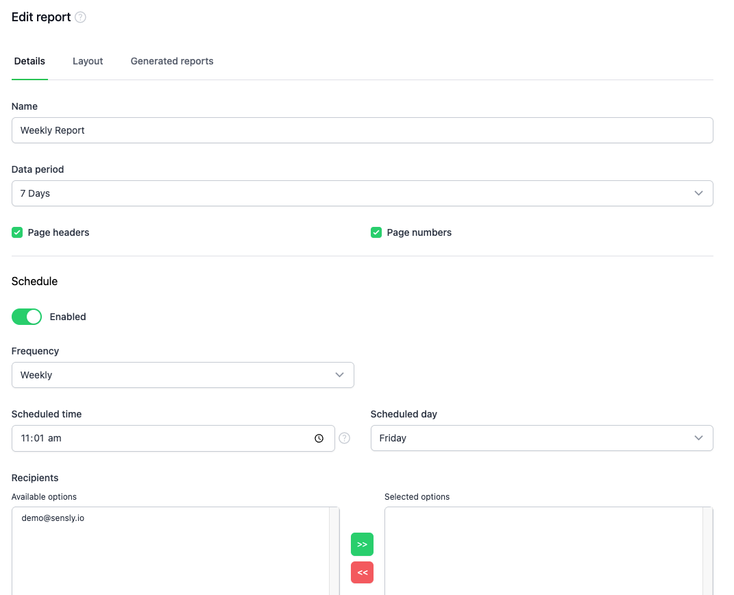 Reports overview